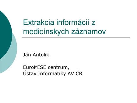 Extrakcia informácií z medicínskych záznamov