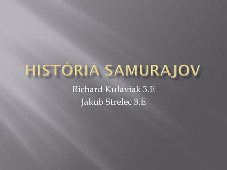 Richard Kulaviak 3.E Jakub Strelec 3.E