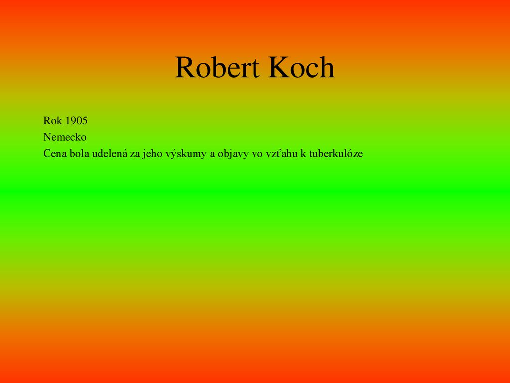 Robert Koch Rok 1905 Nemecko