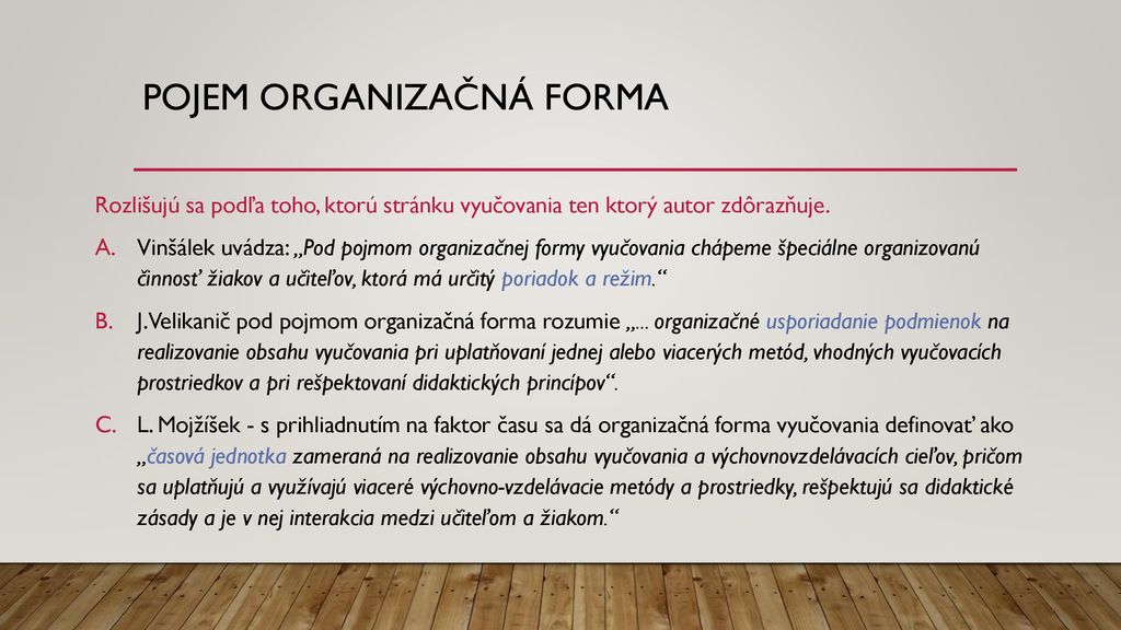 Pojem organizačná forma