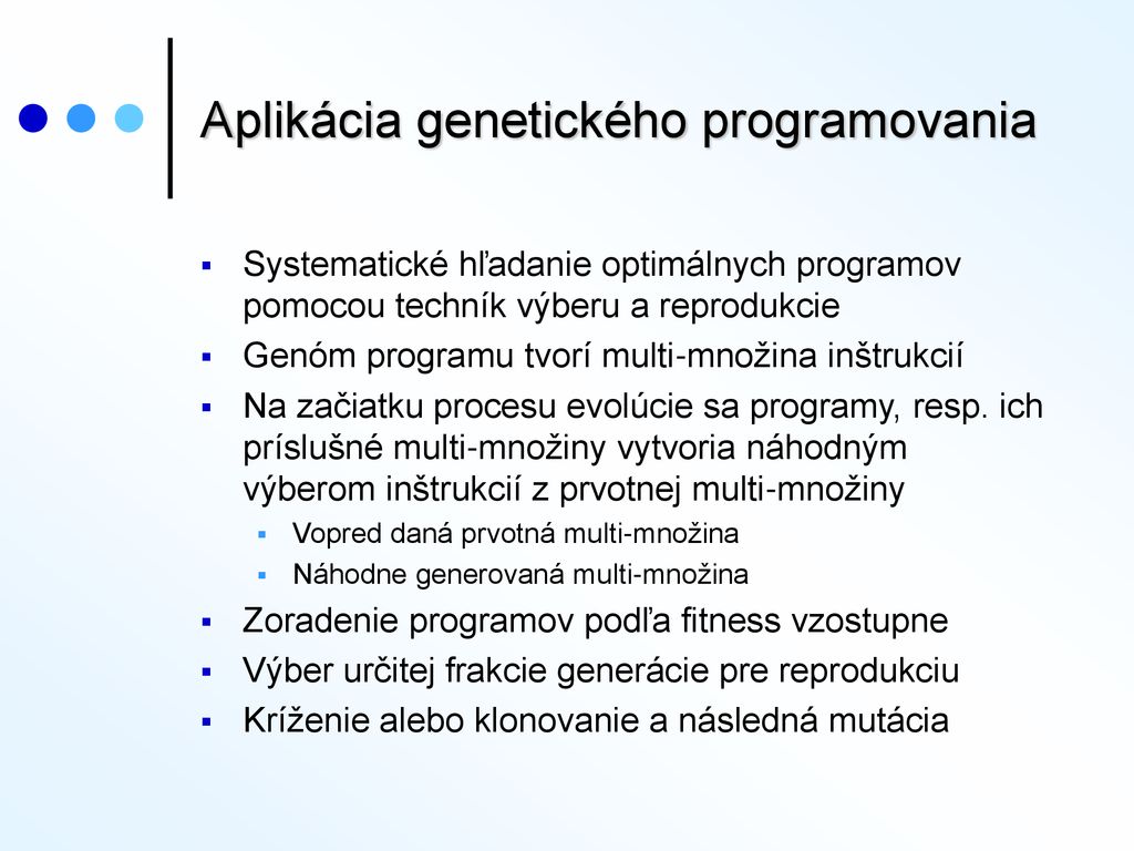 Aplikácia genetického programovania