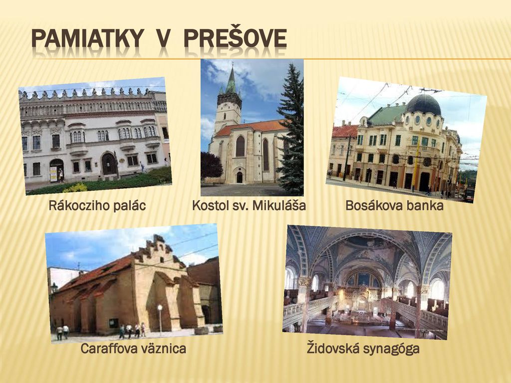 PAMIATKY V PREŠOVE Rákocziho palác Kostol sv.