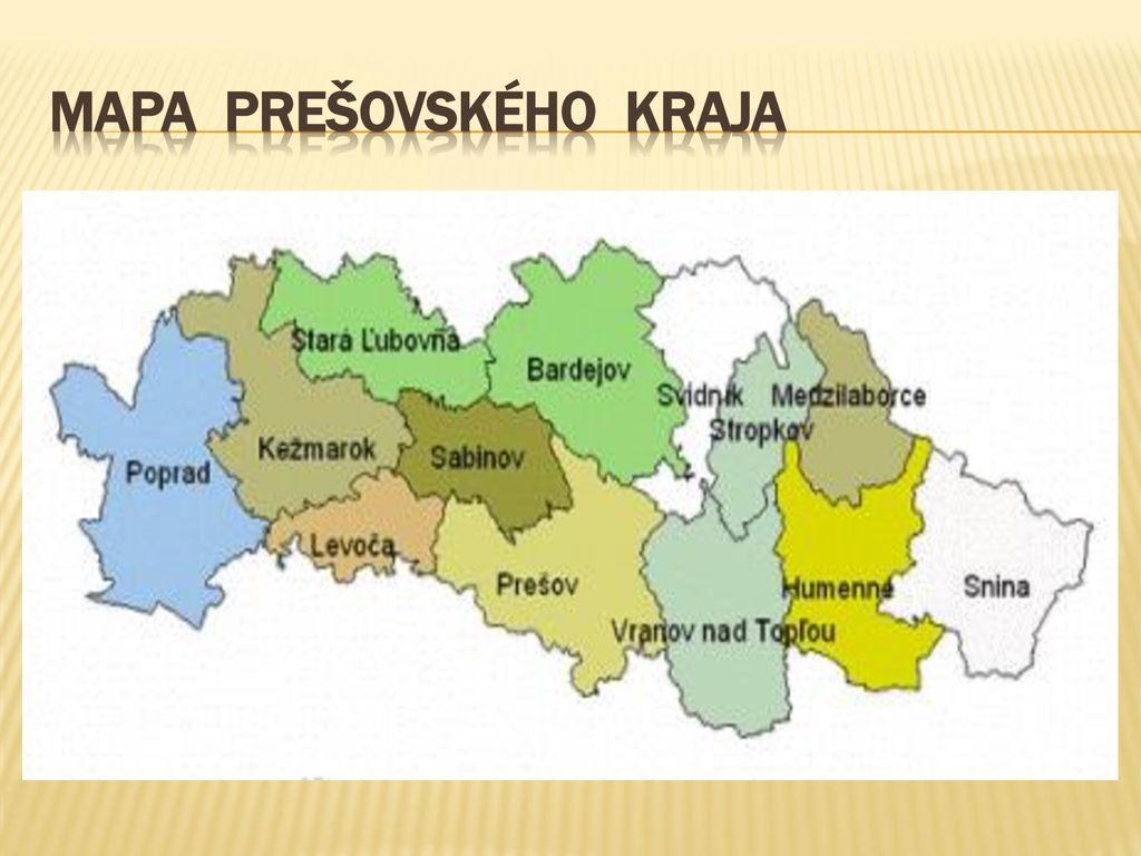 Mapa Prešovského kraja