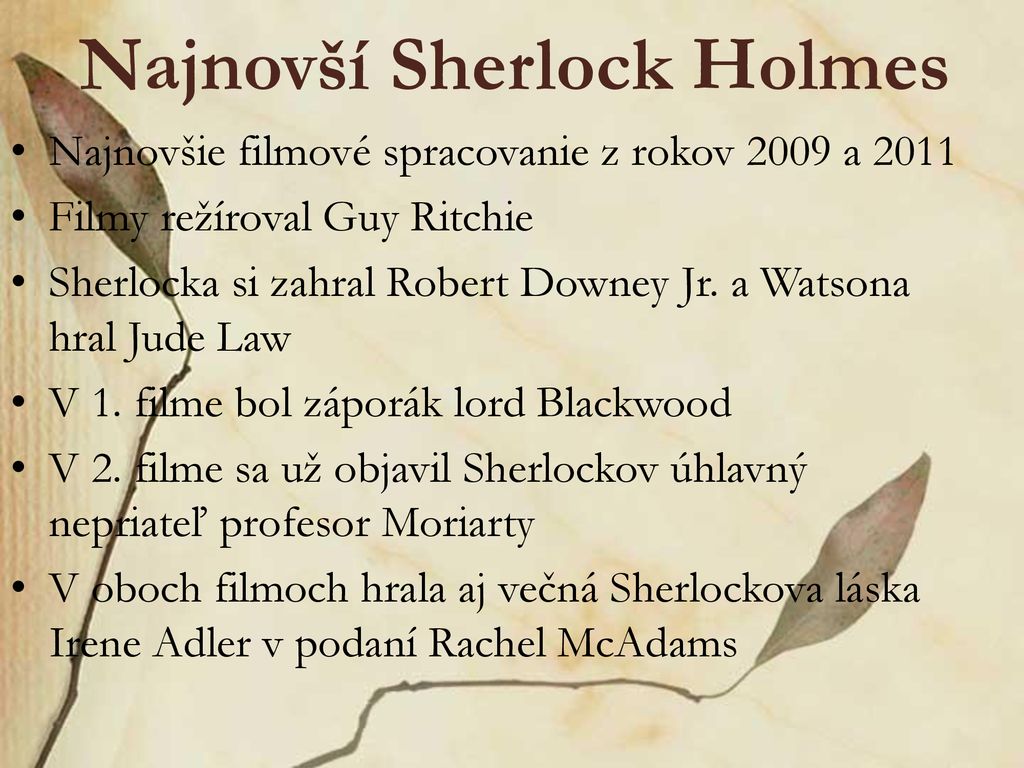 Najnovší Sherlock Holmes