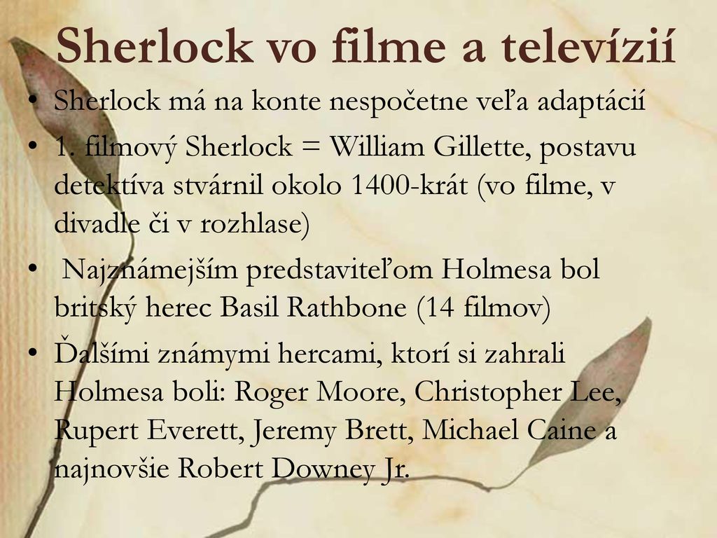 Sherlock vo filme a televízií