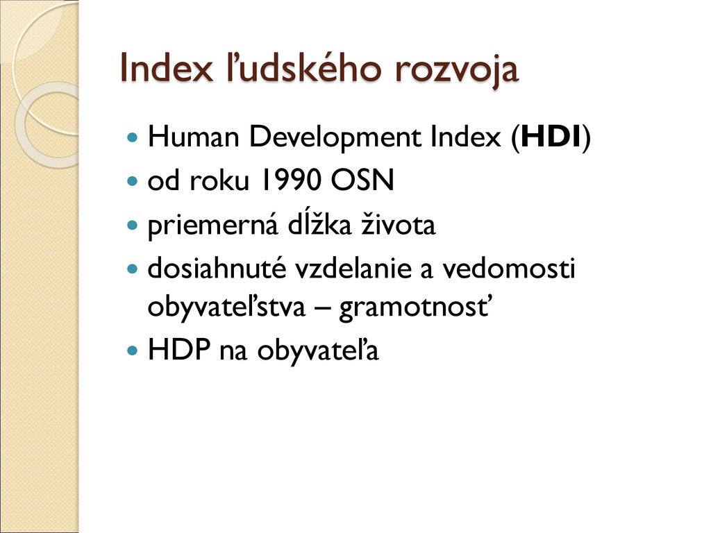 Index ľudského rozvoja