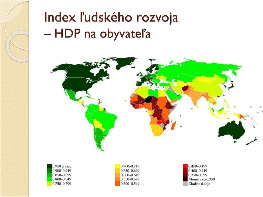 Index ľudského rozvoja – HDP na obyvateľa