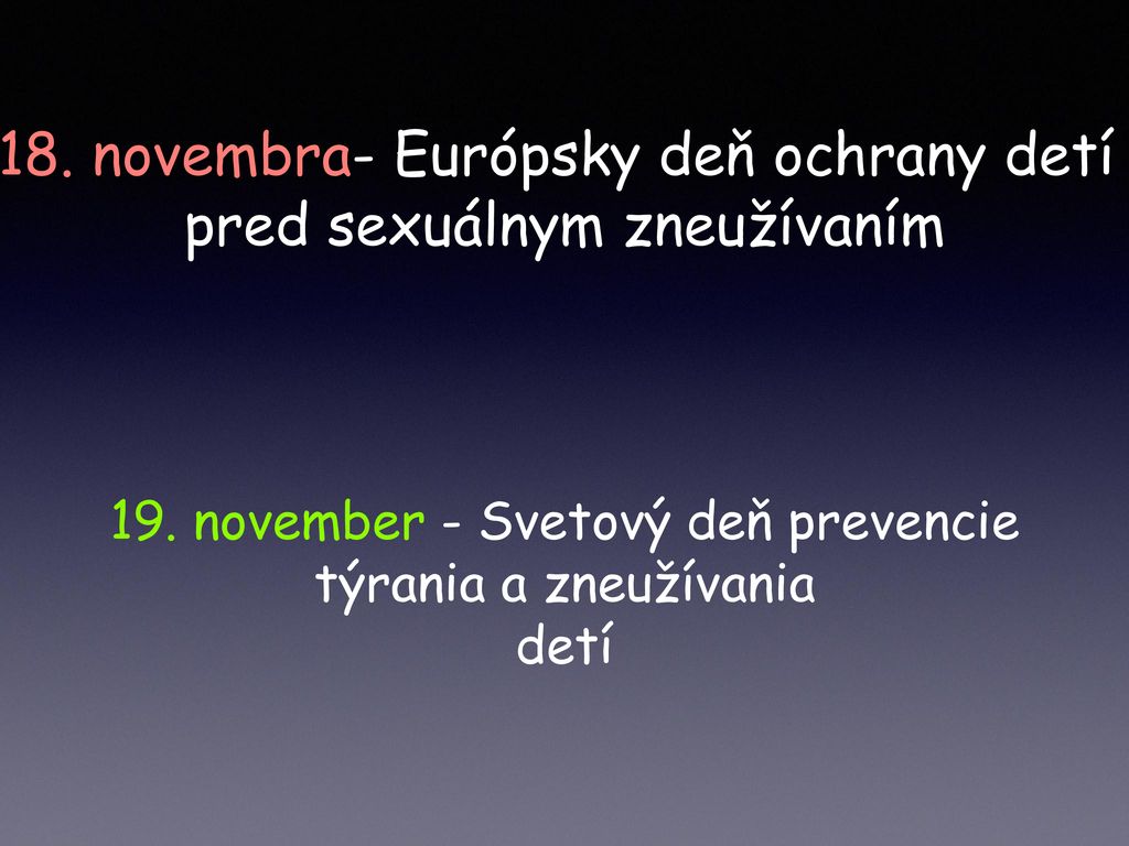 18. novembra- Európsky deň ochrany detí pred sexuálnym zneužívaním