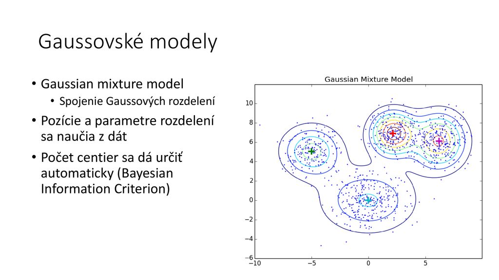 Gaussovské modely Gaussian mixture model