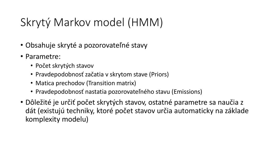 Skrytý Markov model (HMM)