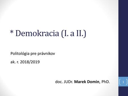 doc. JUDr. Marek Domin, PhD.