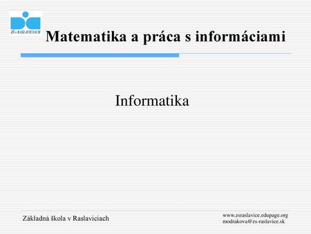 Matematika a práca s informáciami