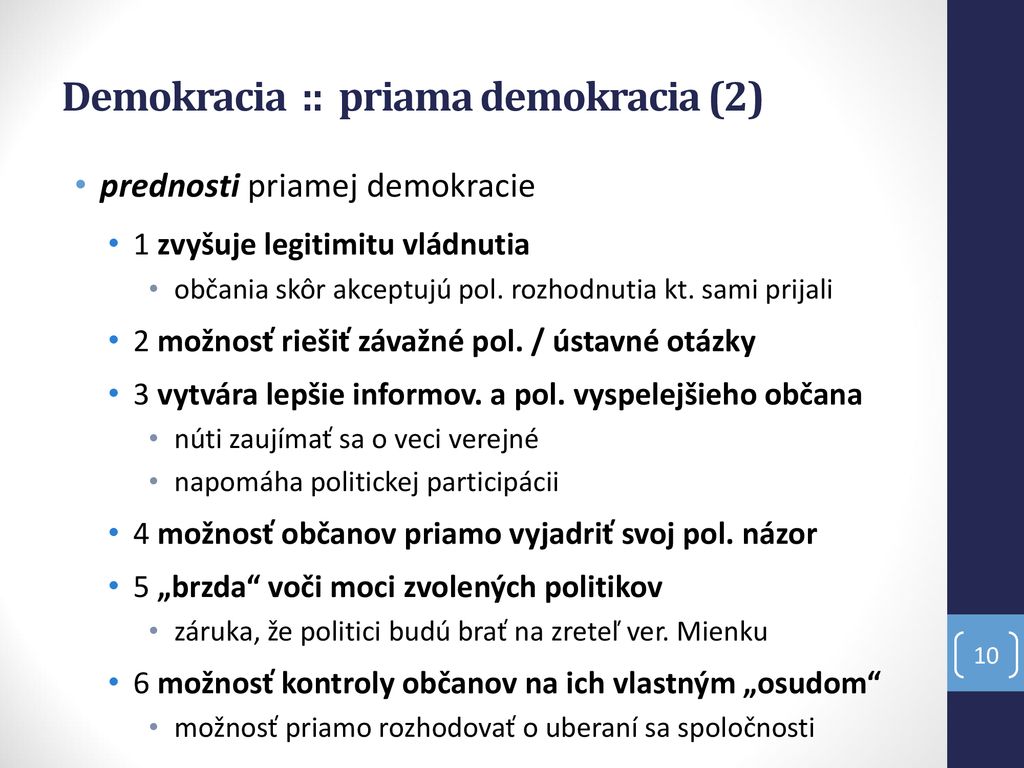 Demokracia :: priama demokracia (2)