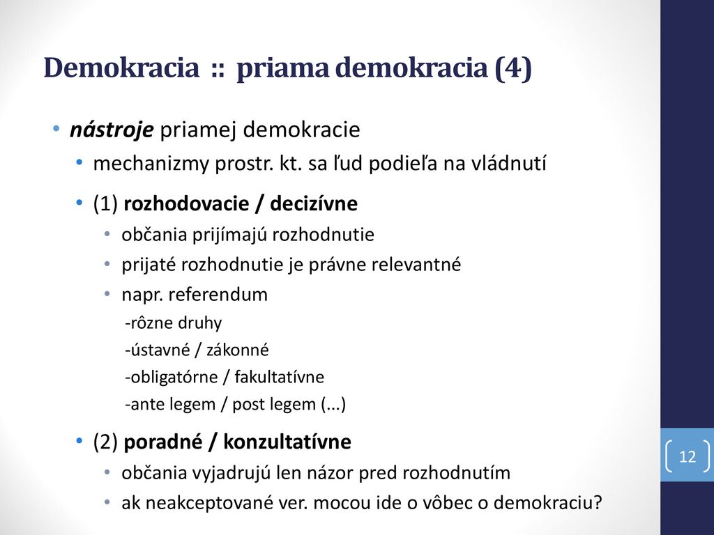 Demokracia :: priama demokracia (4)