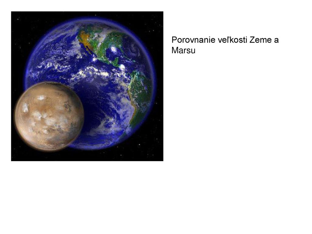 Porovnanie veľkosti Zeme a Marsu