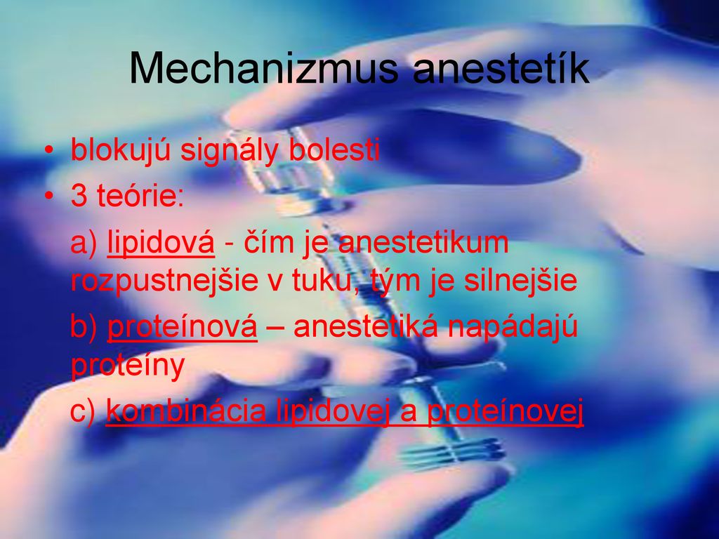 Mechanizmus anestetík
