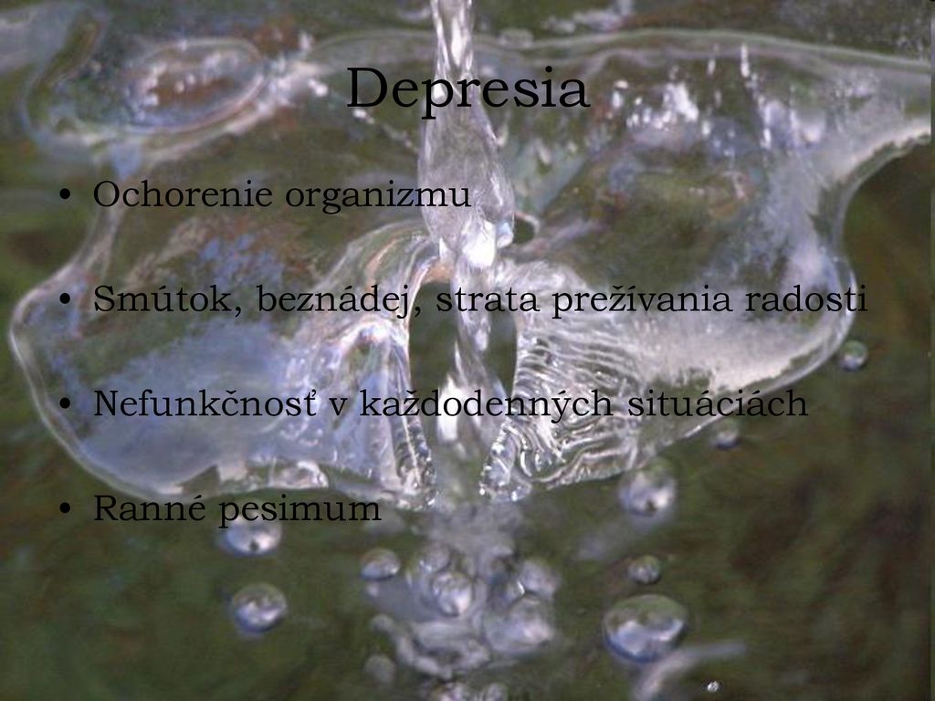 Depresia Ochorenie organizmu