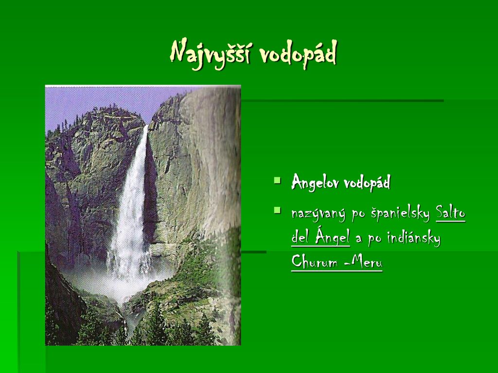 Najvyšší vodopád Angelov vodopád