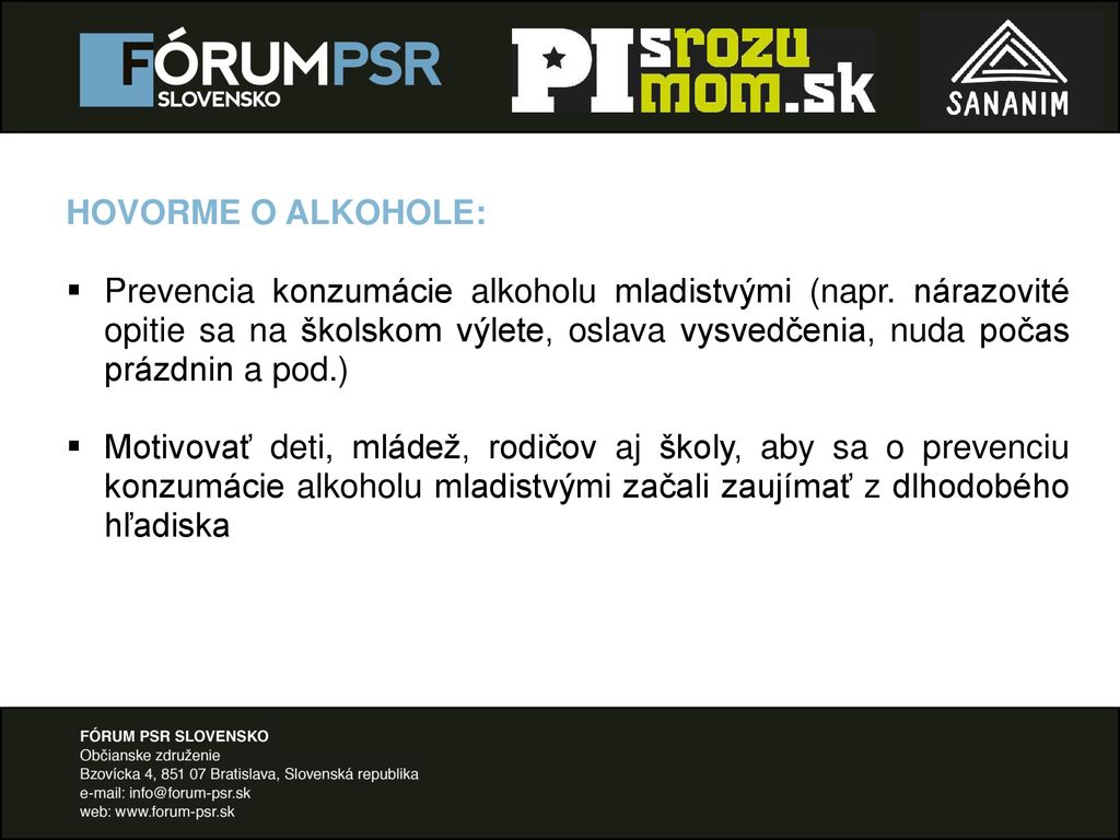 HOVORME O ALKOHOLE: